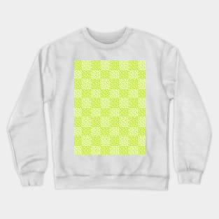 Checkered Love in Lime Green and White Crewneck Sweatshirt